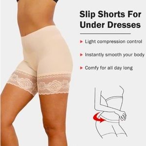 NWT 2XL Joyshaper seamless LaceTrim Cream Lace Slip Shorts